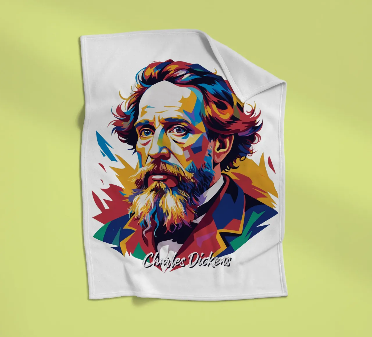 Charles Dickens in WPAP Pop Art coperta in pile da vectorartnesia