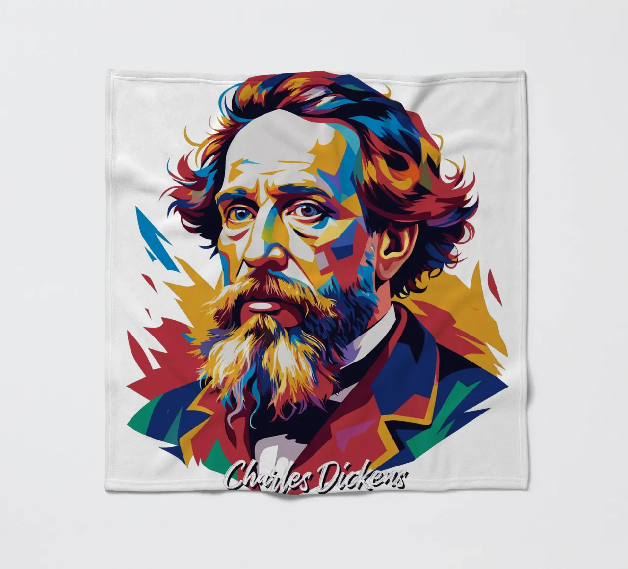 Charles Dickens in WPAP Pop Art coperta in pile da vectorartnesia