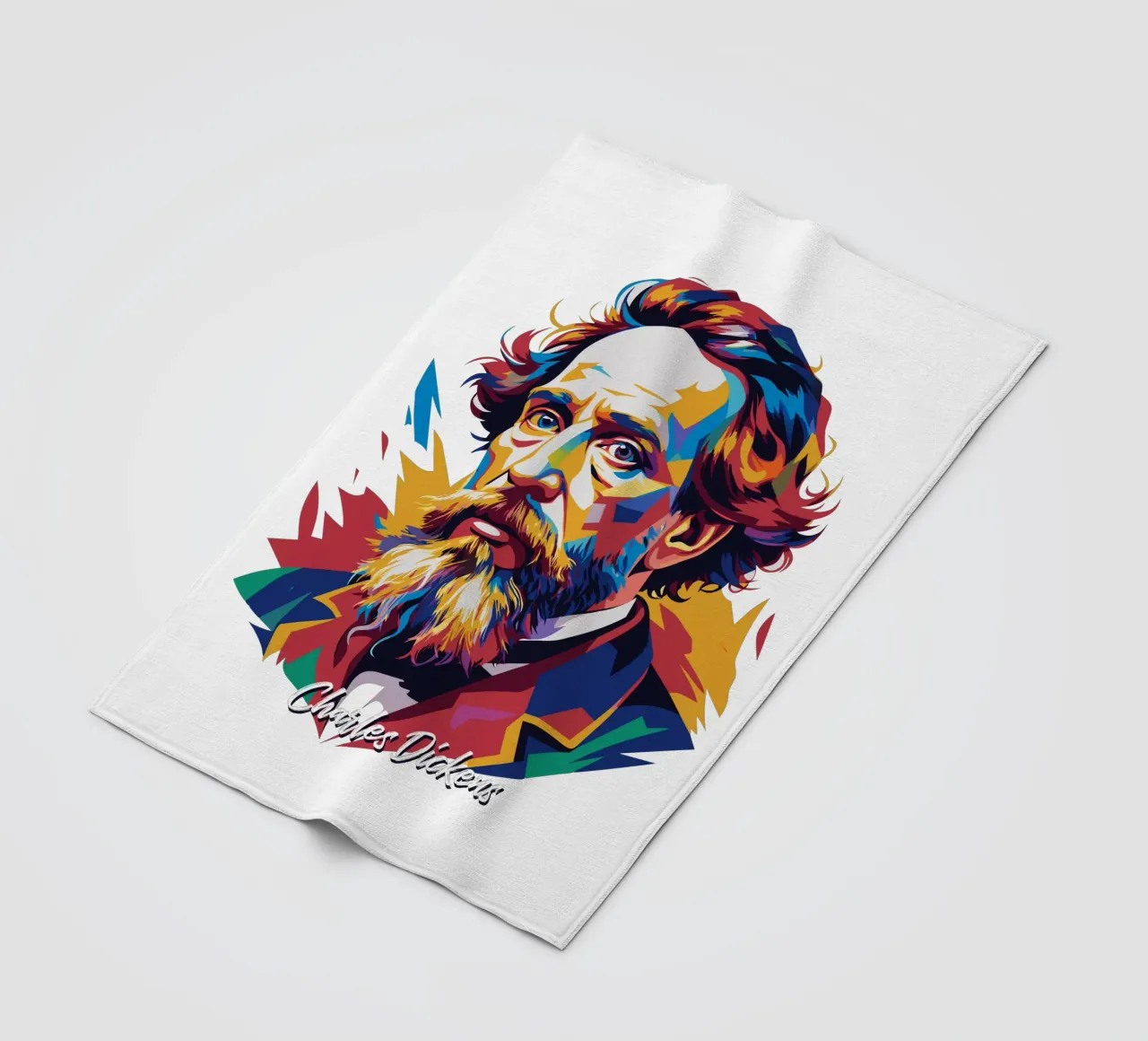 Charles Dickens in WPAP Pop Art coperta in pile da vectorartnesia