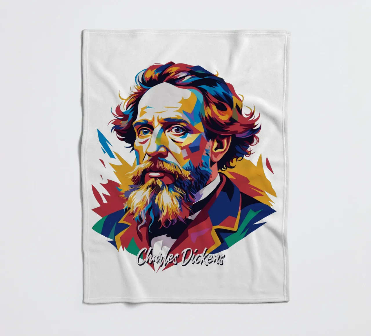 Charles Dickens in WPAP Pop Art coperta in pile da vectorartnesia