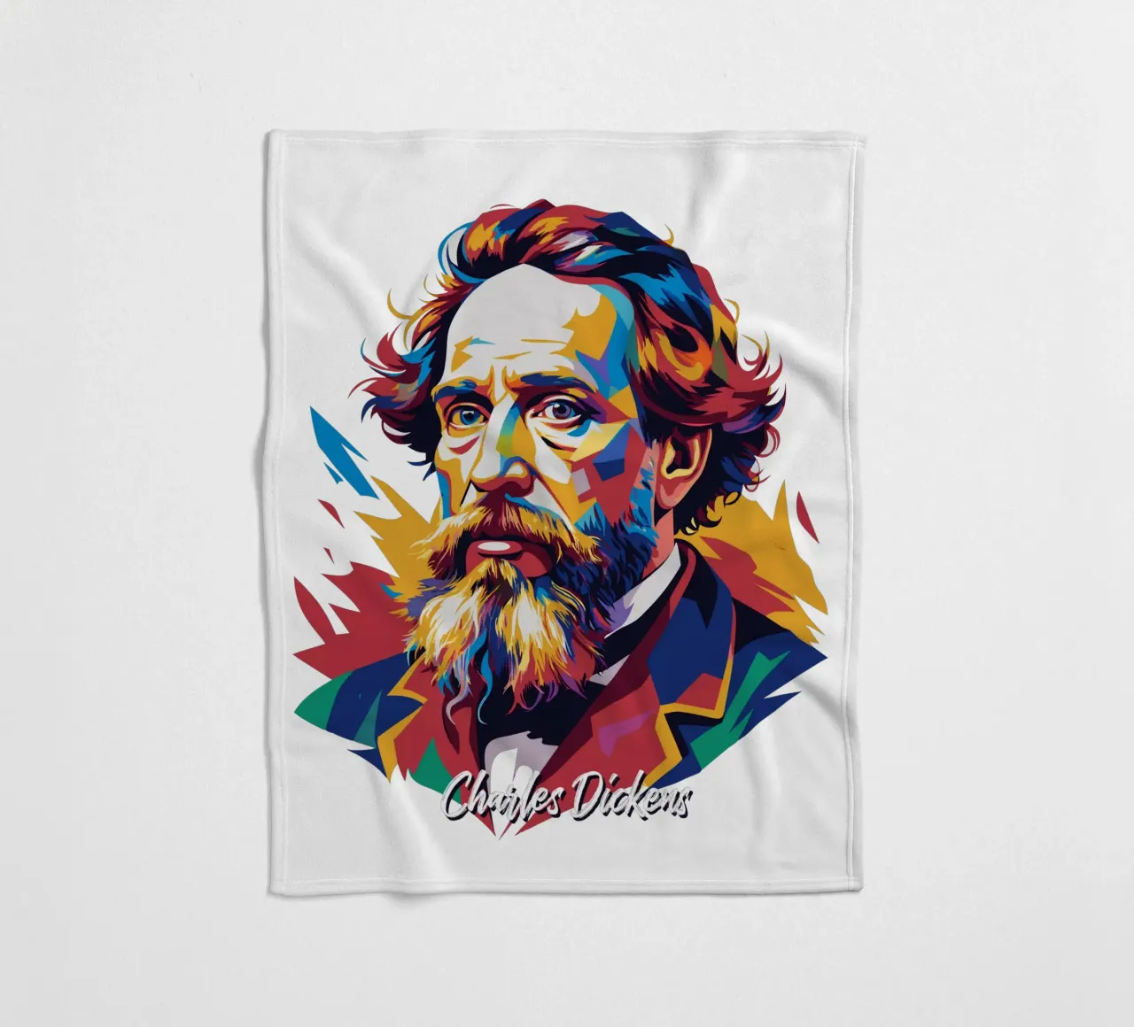 Charles Dickens in WPAP Pop Art coperta in pile da vectorartnesia