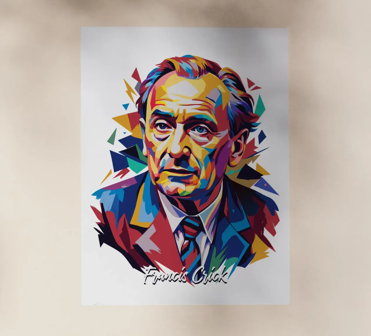 Francis Crick in WPAP Pop Art pellicola backlit da vectorartnesia