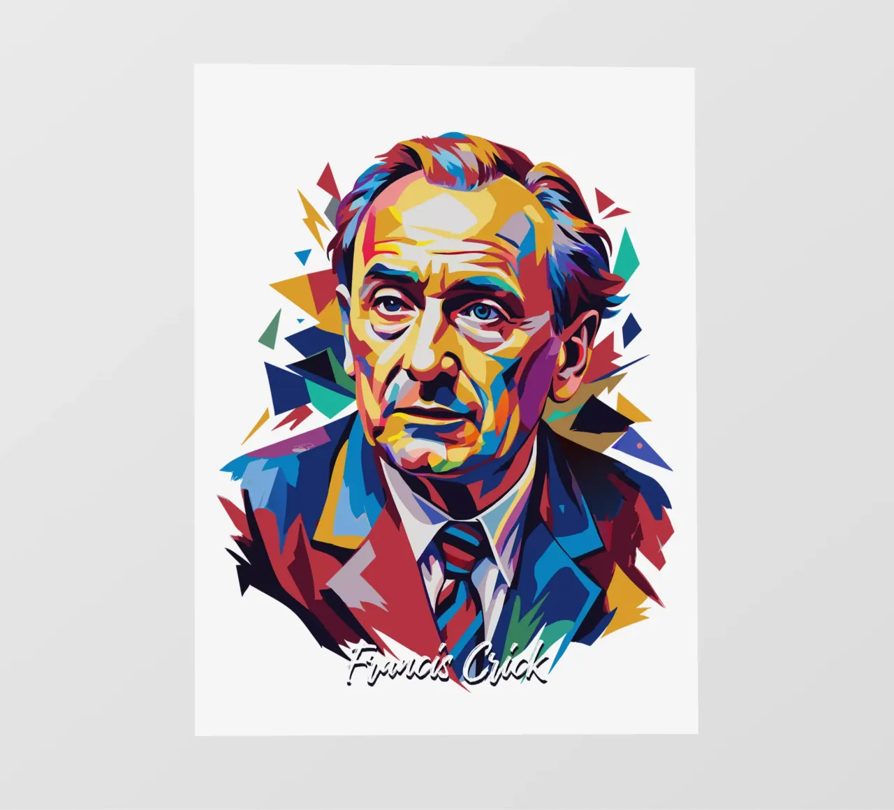Francis Crick in WPAP Pop Art pellicola backlit da vectorartnesia
