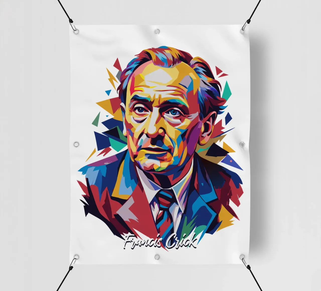 Francis Crick in WPAP Pop Art telo in pvc da vectorartnesia