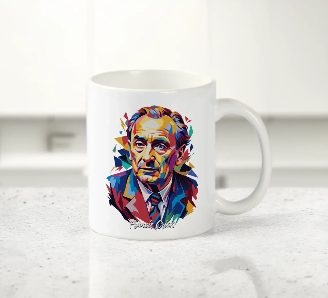 Francis Crick in WPAP Pop Art tazza in ceramica da vectorartnesia