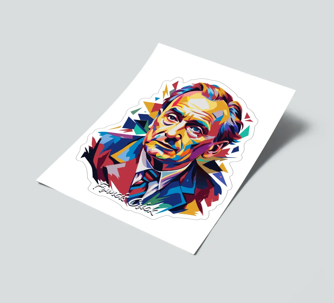 Francis Crick in WPAP Pop Art Stickerbogen von vectorartnesia