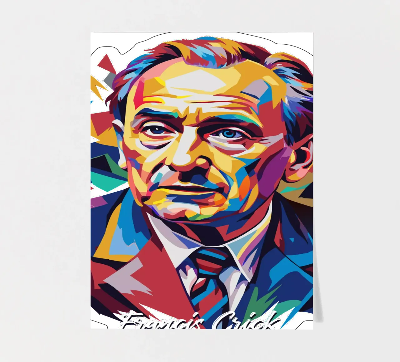 Francis Crick in WPAP Pop Art Stickerbogen von vectorartnesia