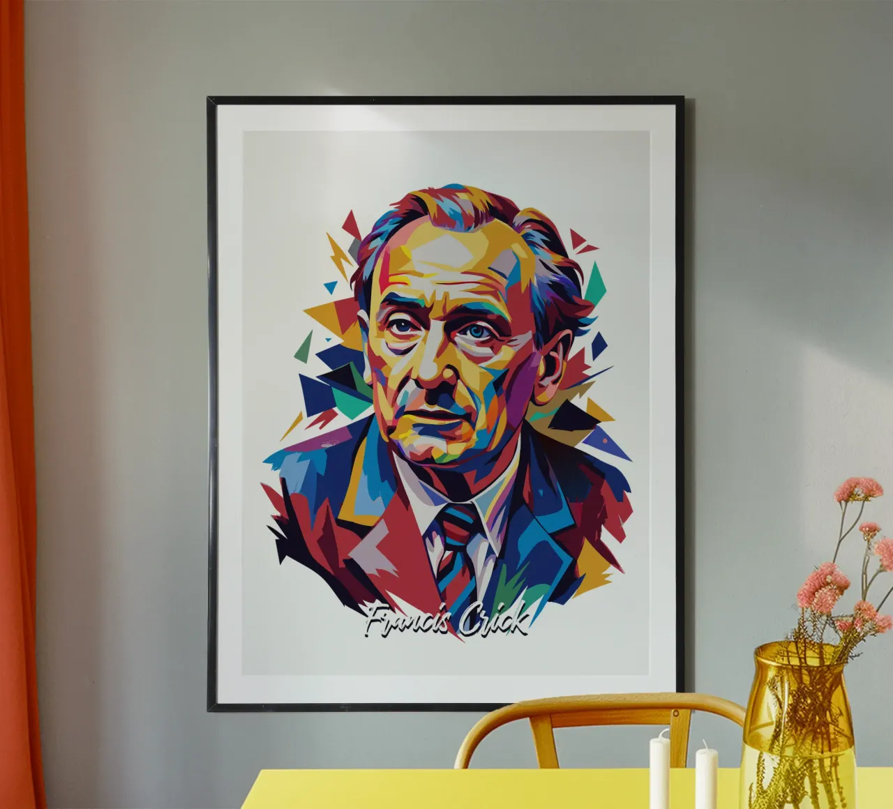 Francis Crick in WPAP Pop Art carta hahnemühle da vectorartnesia