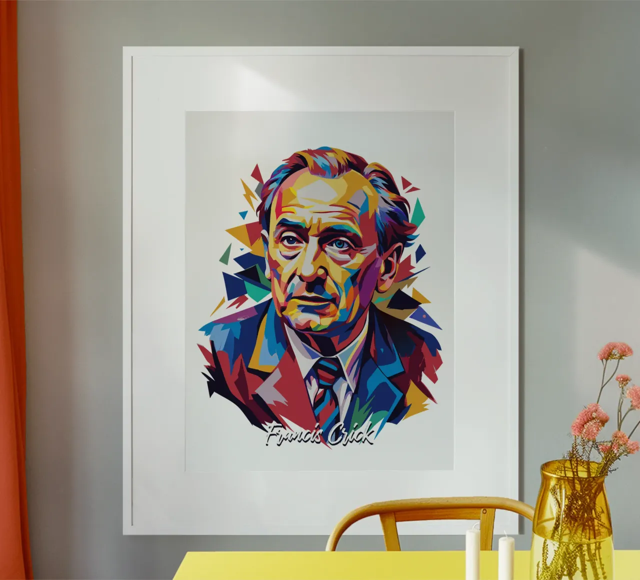 Francis Crick in WPAP Pop Art carta hahnemühle da vectorartnesia