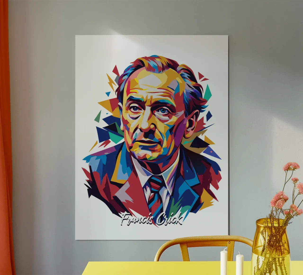 Francis Crick in WPAP Pop Art carta hahnemühle da vectorartnesia