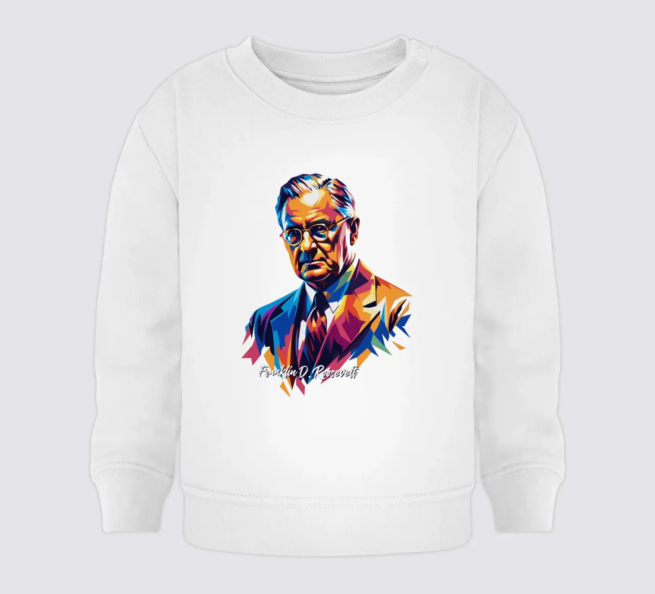 Franklin D. Roosevelt in WPAP Pop ARt felpa neonato da vectorartnesia