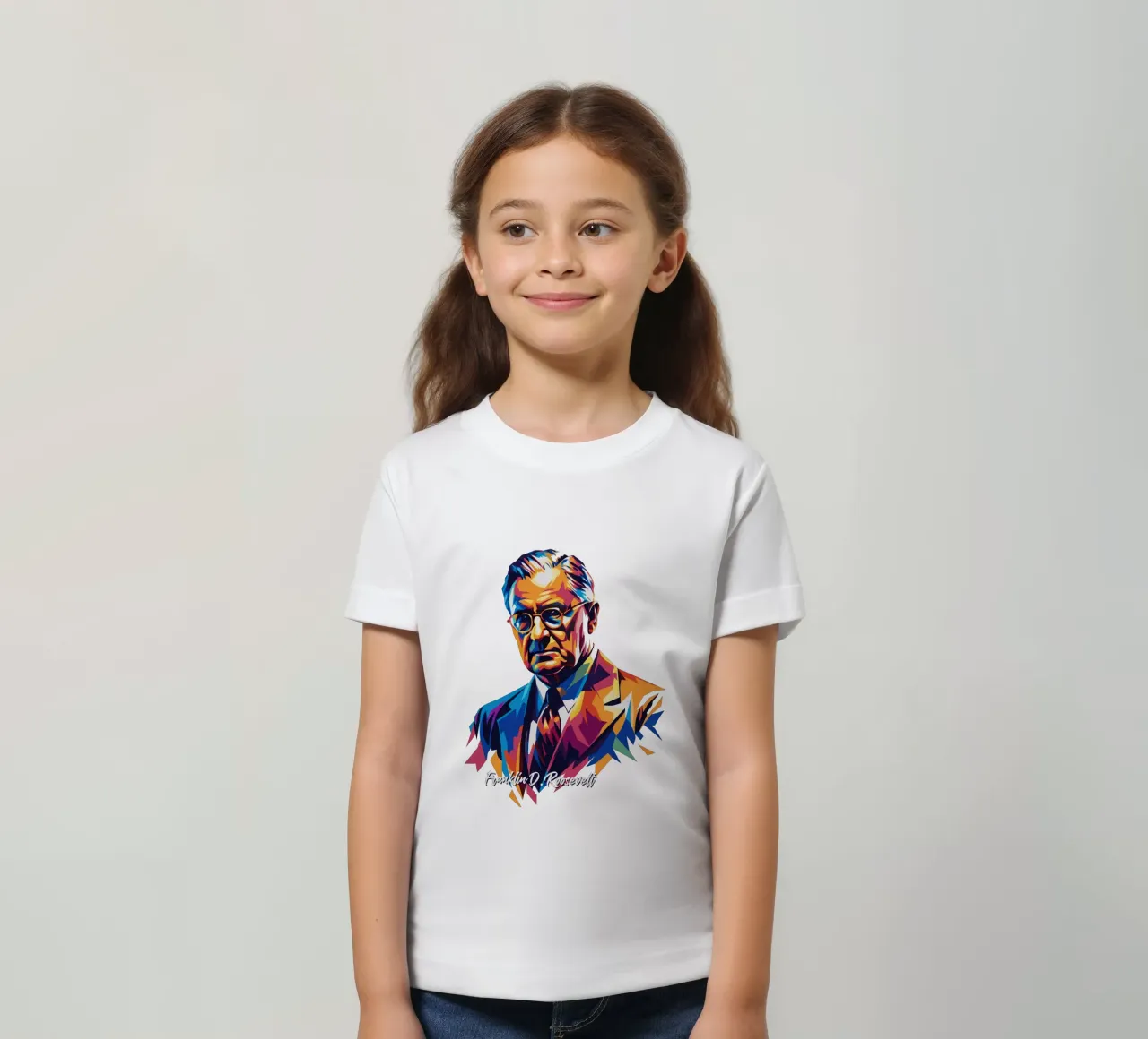 Franklin D. Roosevelt in WPAP Pop ARt t-shirt bambini da vectorartnesia