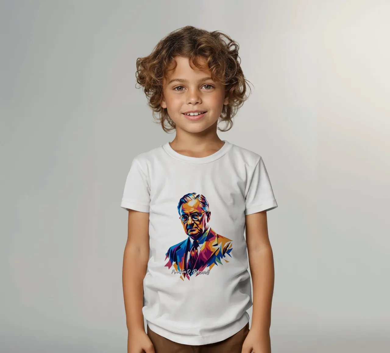 Franklin D. Roosevelt in WPAP Pop ARt t-shirt bambini da vectorartnesia