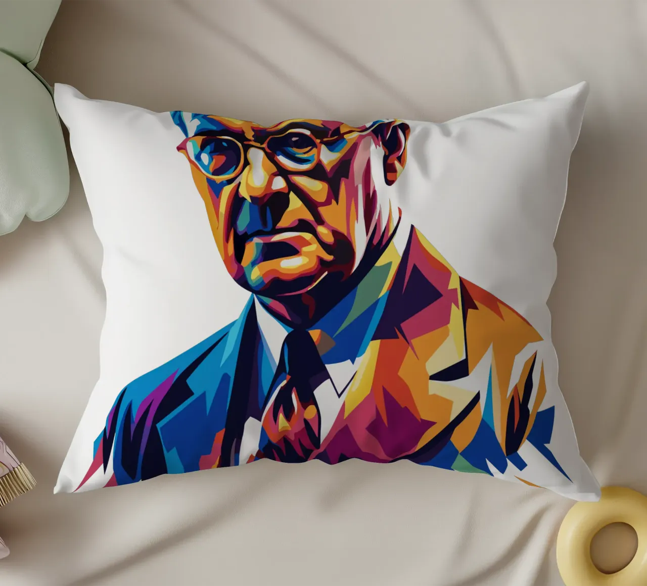 Franklin D. Roosevelt in WPAP Pop ARt cuscino da vectorartnesia