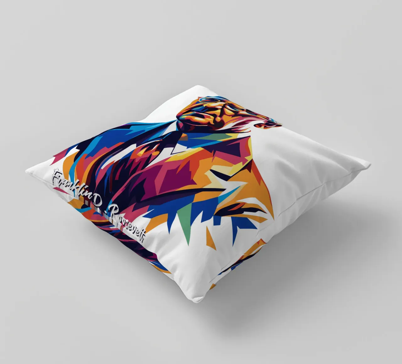 Franklin D. Roosevelt in WPAP Pop ARt cuscino da vectorartnesia