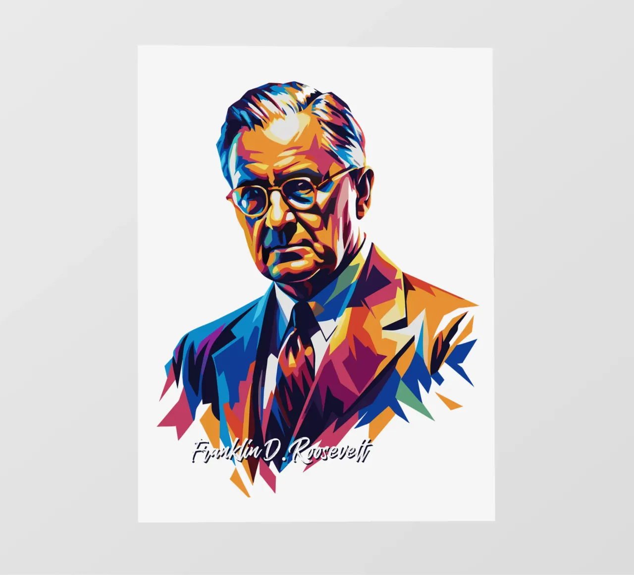 Franklin D. Roosevelt in WPAP Pop ARt pellicola backlit da vectorartnesia