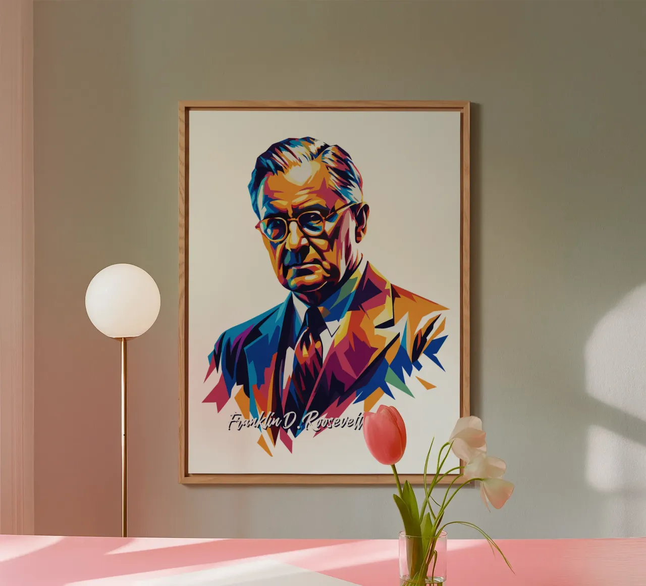 Franklin D. Roosevelt in WPAP Pop ARt alluminio dibond da vectorartnesia