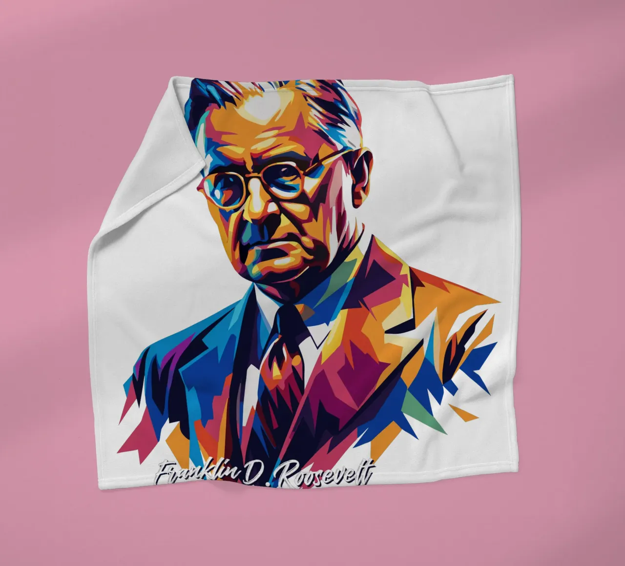 Franklin D. Roosevelt in WPAP Pop ARt coperta in pile da vectorartnesia