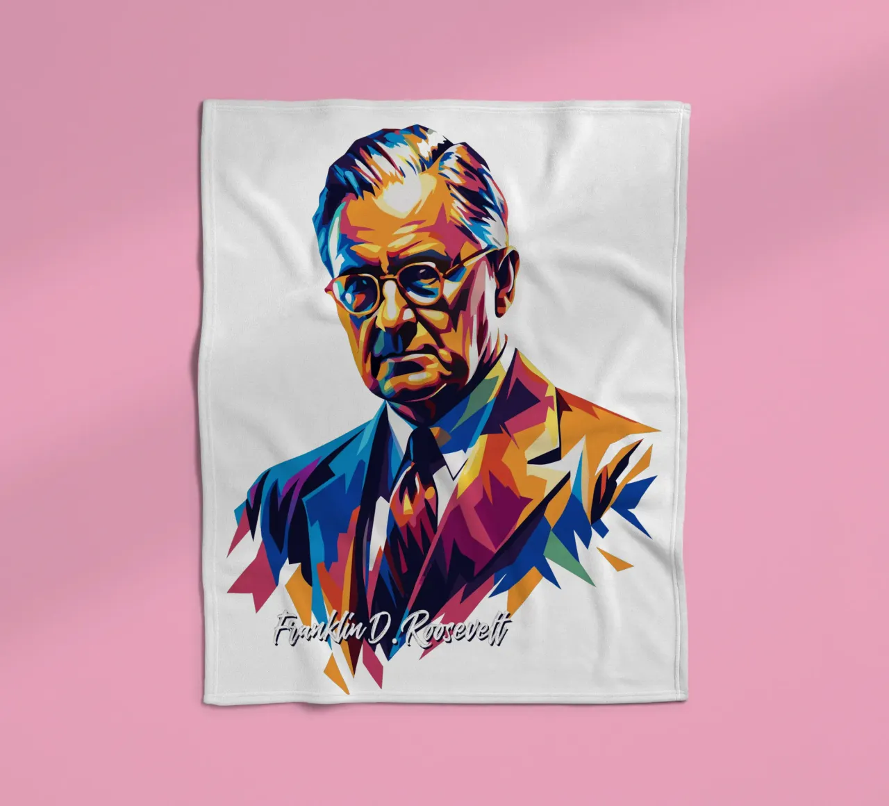 Franklin D. Roosevelt in WPAP Pop ARt coperta in pile da vectorartnesia