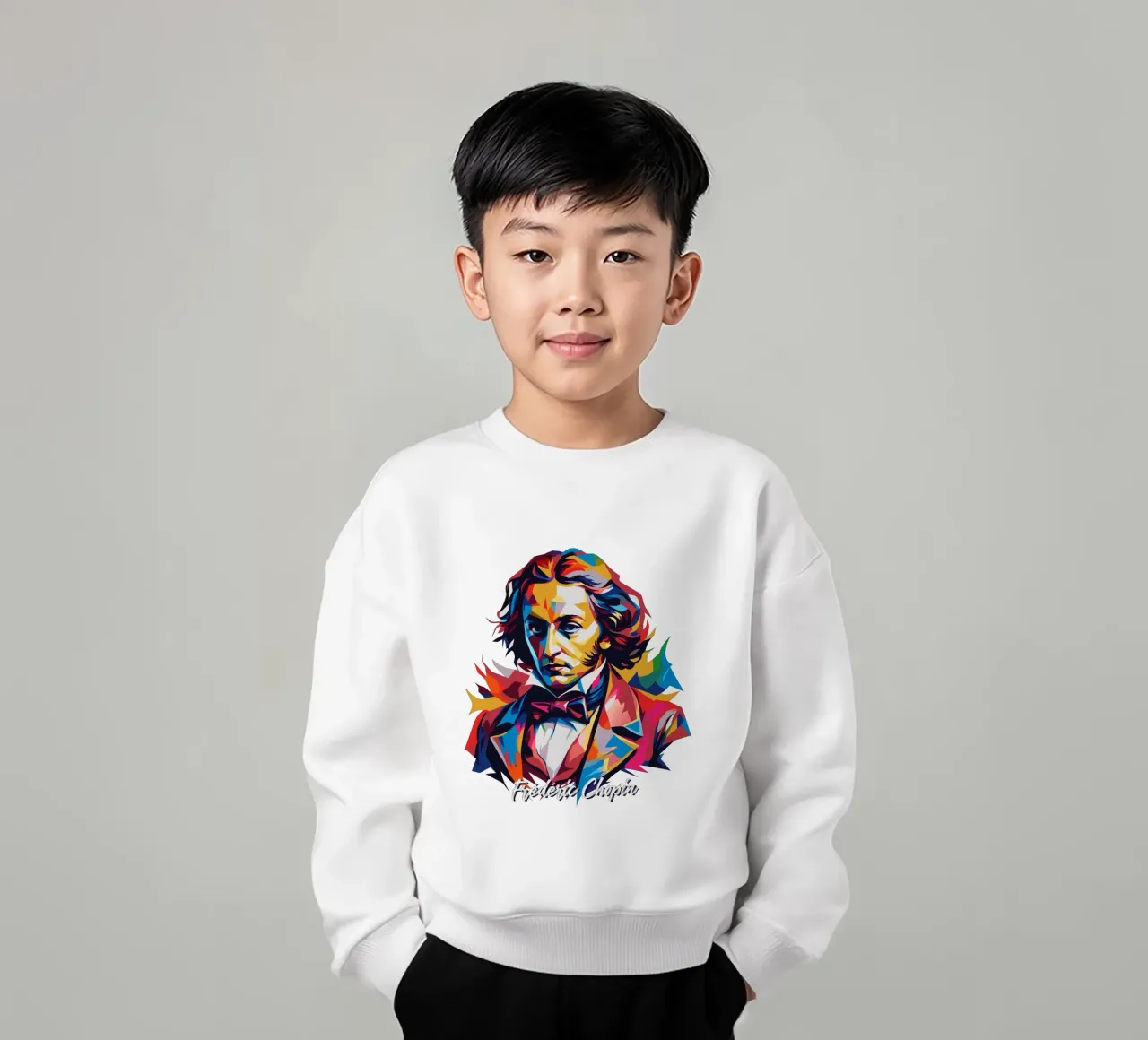 Frederic Chopin In WPAP POP ART felpa bambino da vectorartnesia