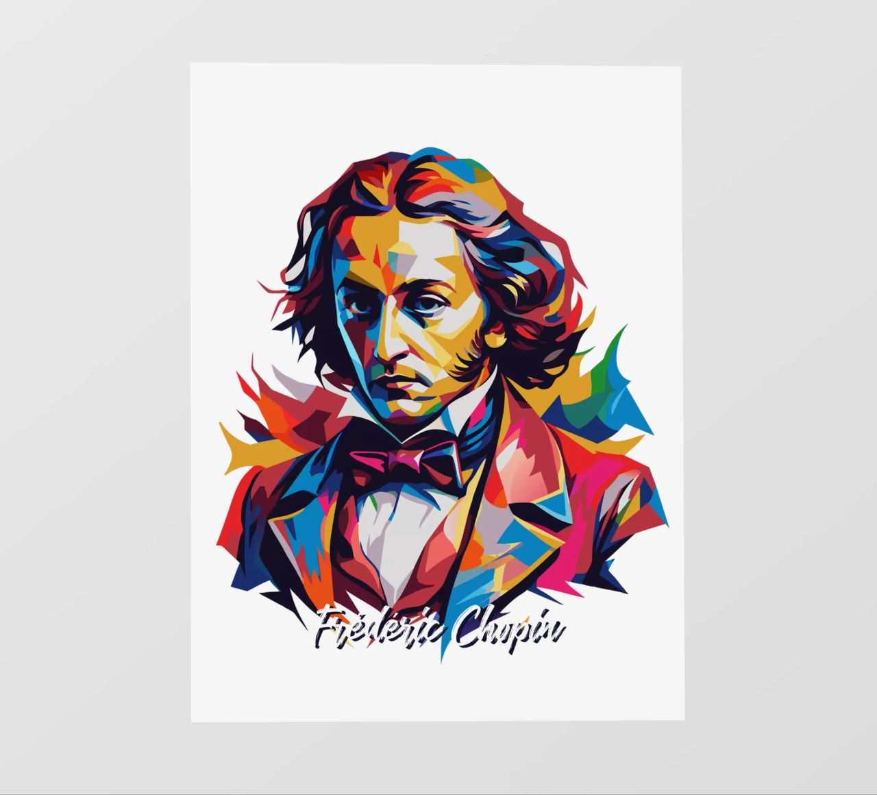 Frederic Chopin In WPAP POP ART pellicola backlit da vectorartnesia