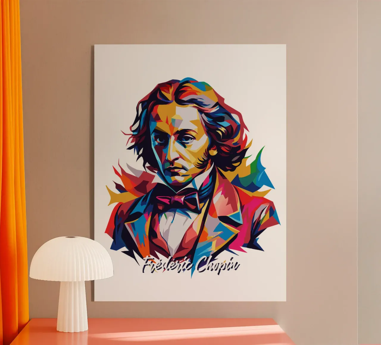 Frederic Chopin In WPAP POP ART plexiglass da vectorartnesia
