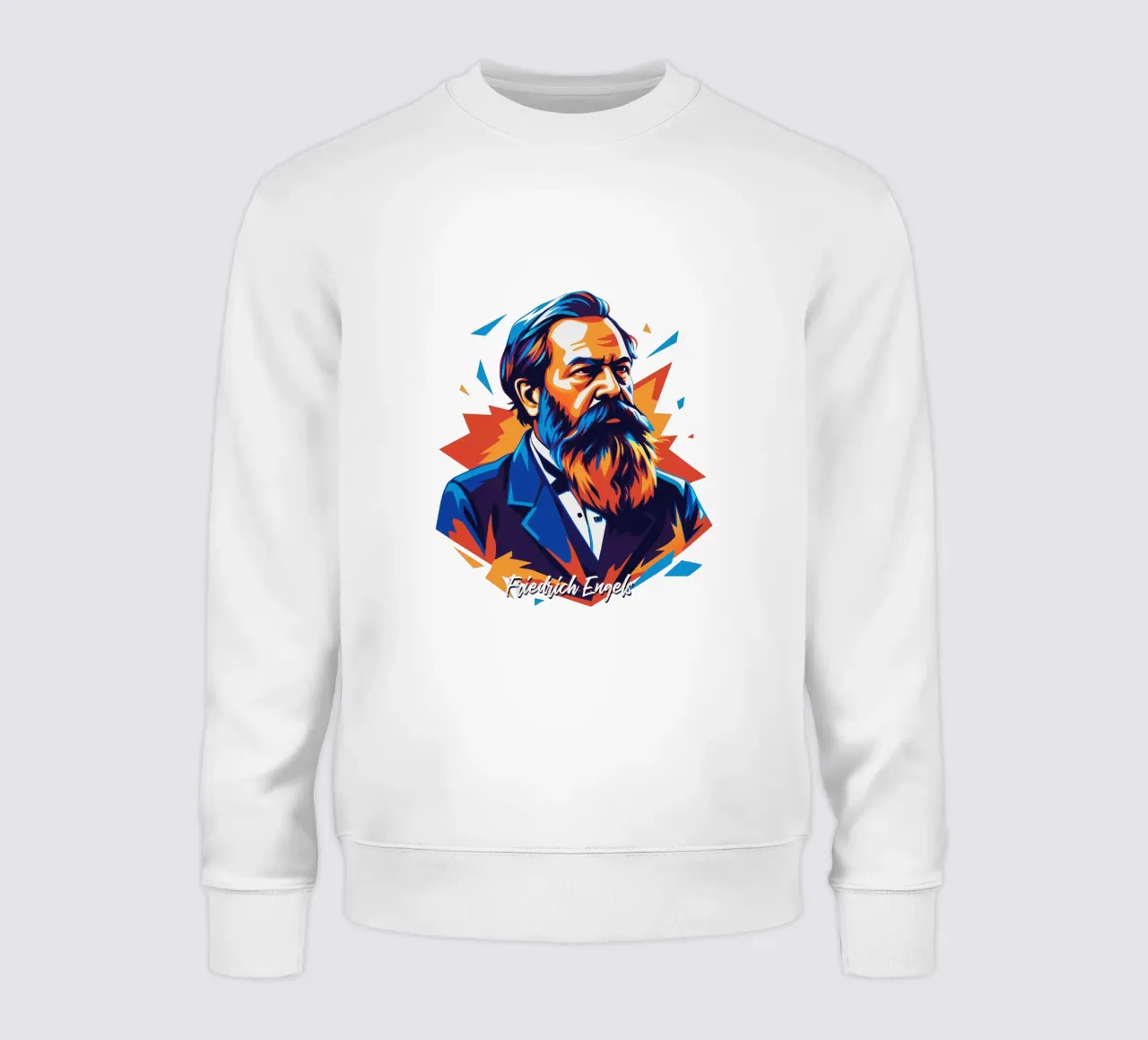 Friedrich Engels in WPAP POP ART sweatshirt van vectorartnesia