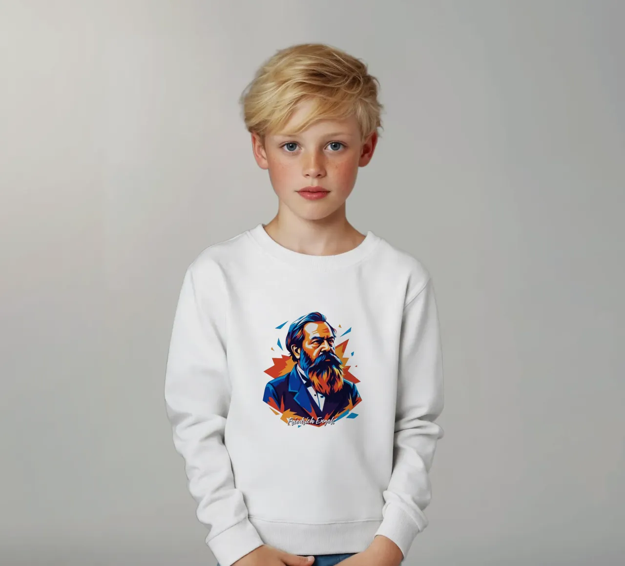 Friedrich Engels in WPAP POP ART felpa bambino da vectorartnesia