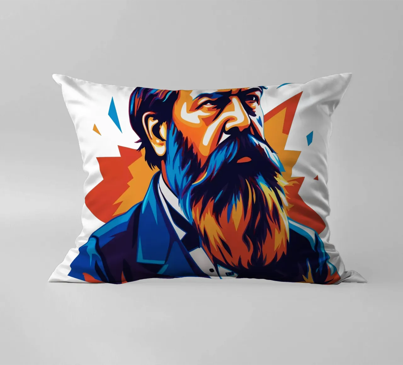 Friedrich Engels in WPAP POP ART cuscino da vectorartnesia