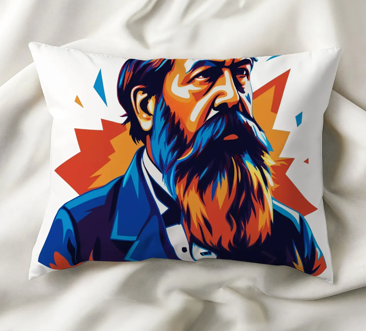 Friedrich Engels in WPAP POP ART cuscino da vectorartnesia