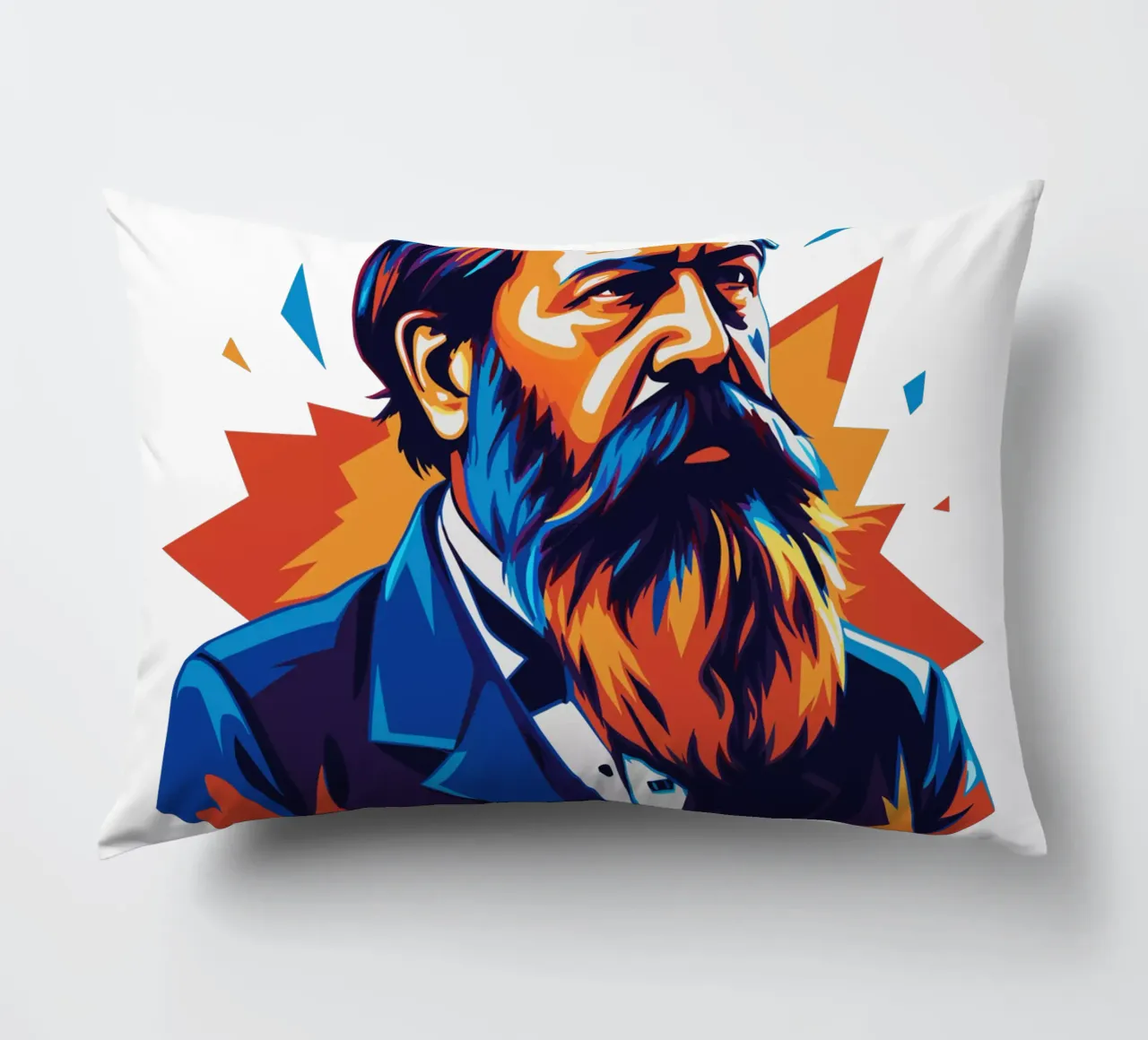 Friedrich Engels in WPAP POP ART cuscino da vectorartnesia