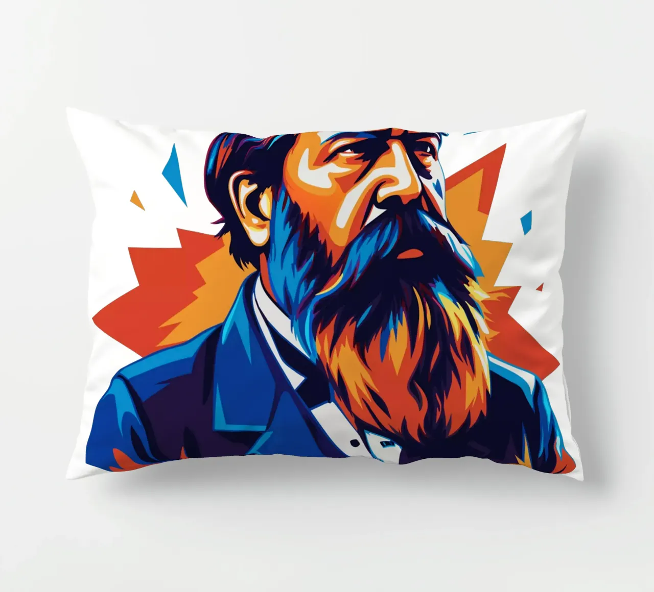 Friedrich Engels in WPAP POP ART cuscino da vectorartnesia