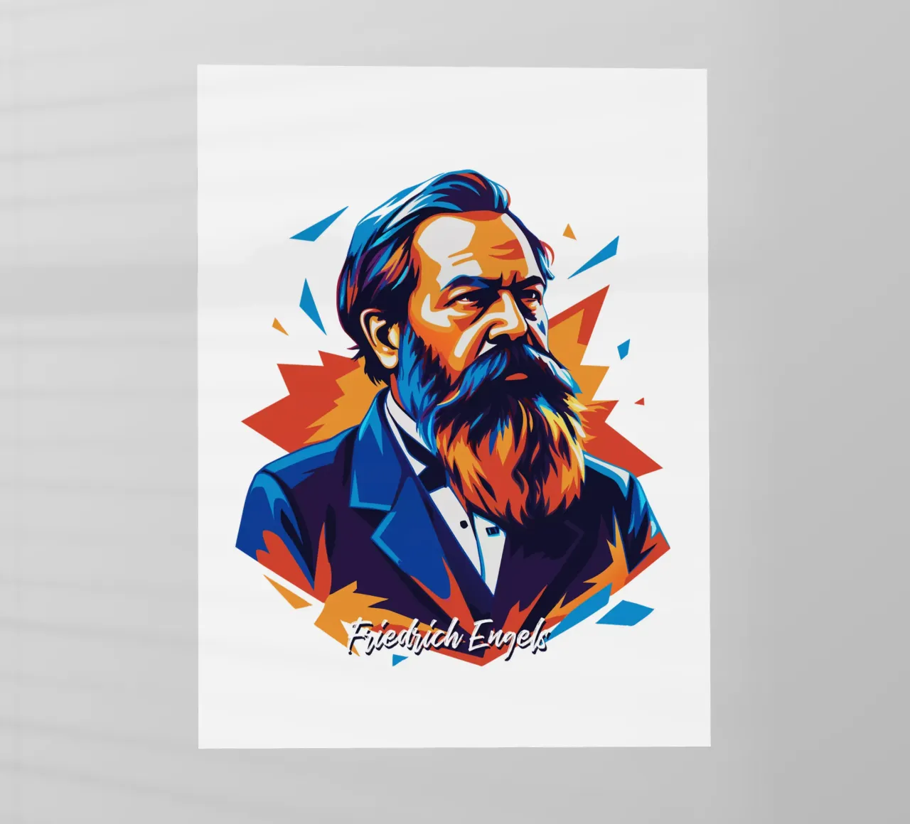 Friedrich Engels in WPAP POP ART pellicola backlit da vectorartnesia
