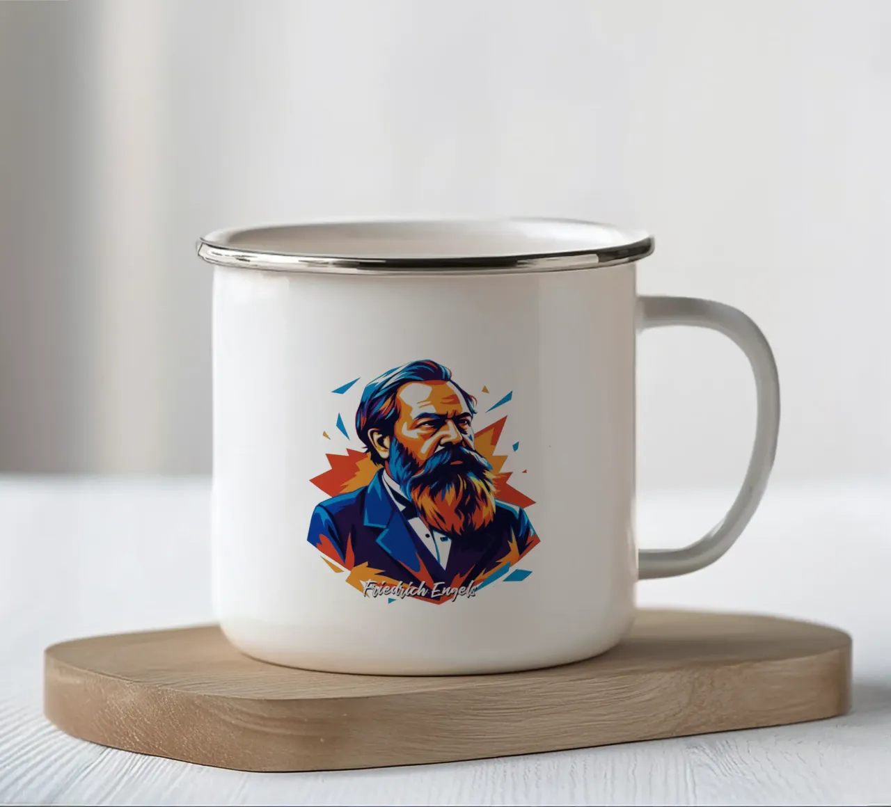 Friedrich Engels in WPAP POP ART tazza in smalto da vectorartnesia