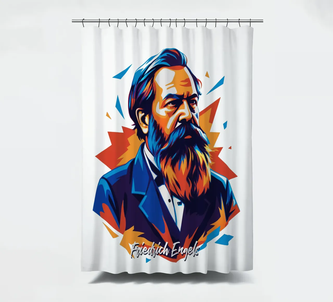 Friedrich Engels in WPAP POP ART tenda da doccia da vectorartnesia