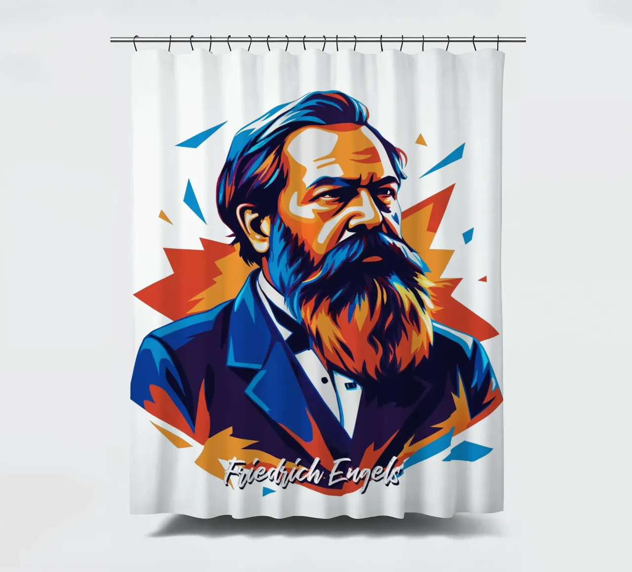 Friedrich Engels in WPAP POP ART tenda da doccia da vectorartnesia
