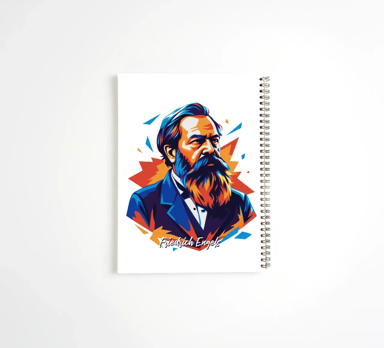 Friedrich Engels in WPAP POP ART spiral notebook by vectorartnesia