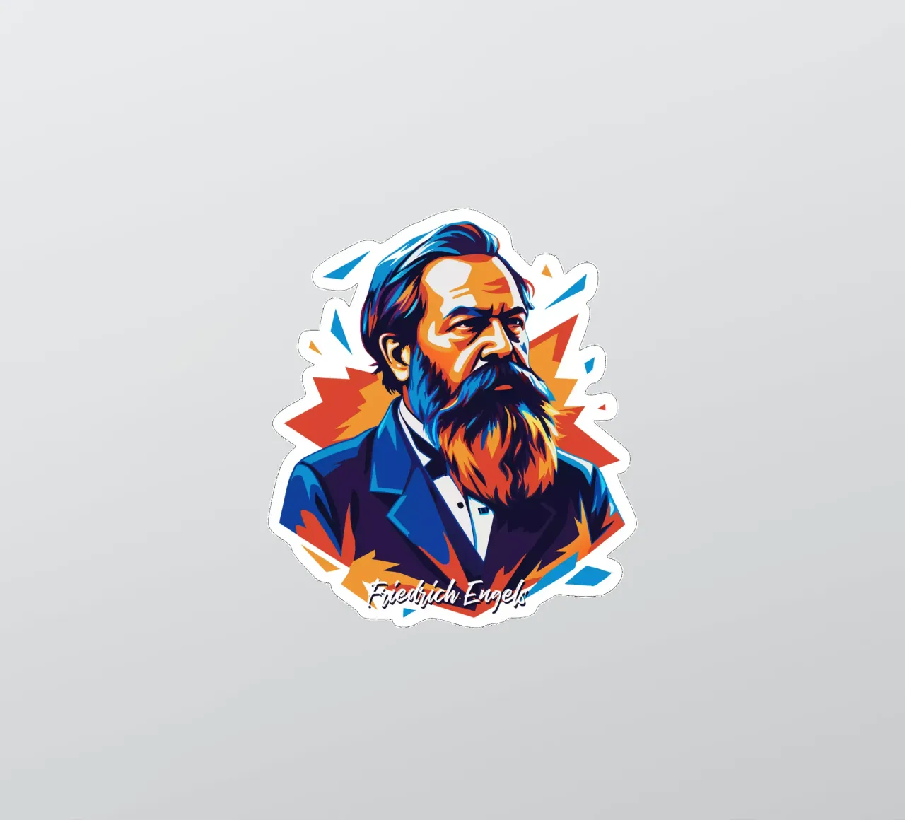 Friedrich Engels in WPAP POP ART adesivo da vectorartnesia