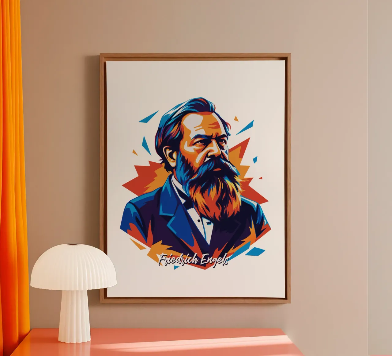 Friedrich Engels in WPAP POP ART tela da vectorartnesia