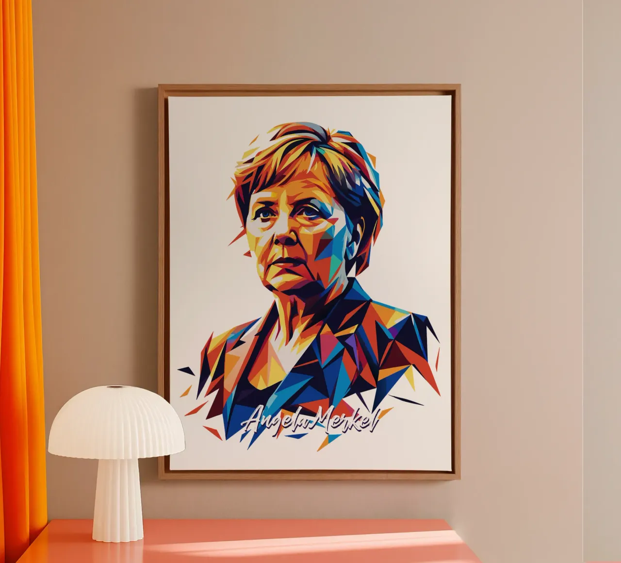 Angela Merkel WPAP Pop ARt tela con Cornice a cassetta da vectorartnesia