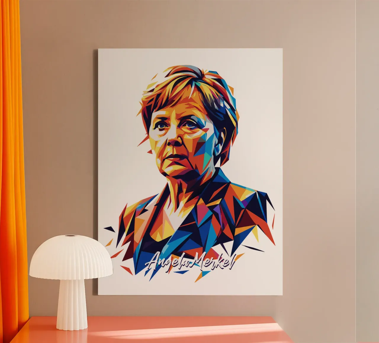 Angela Merkel WPAP Pop ARt tela con Cornice a cassetta da vectorartnesia