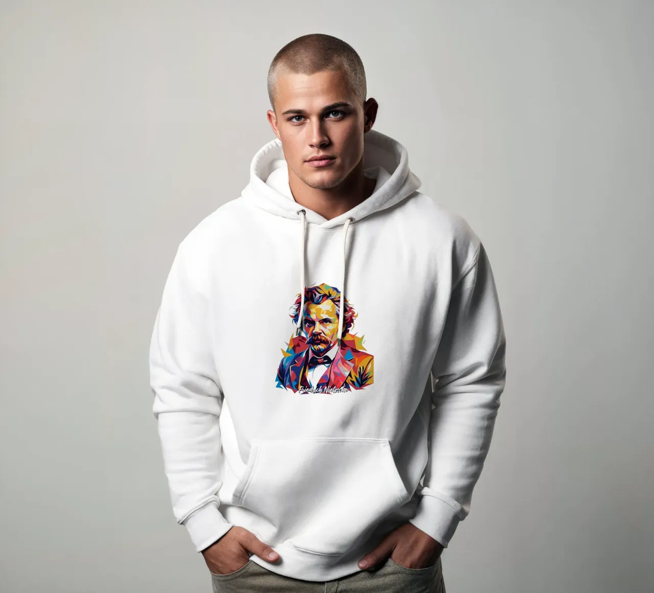 Friedrich Nietzsche WPAP Pop Art sudadera con capucha de vectorartnesia