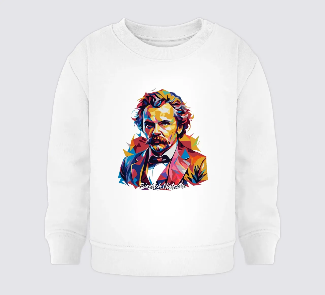 Friedrich Nietzsche WPAP Pop Art sudadera de bebé de vectorartnesia