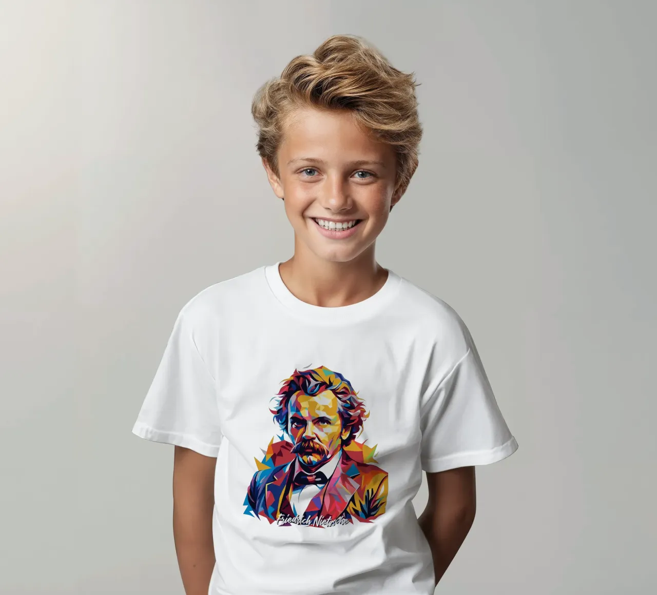Friedrich Nietzsche WPAP Pop Art t-shirt enfant de vectorartnesia