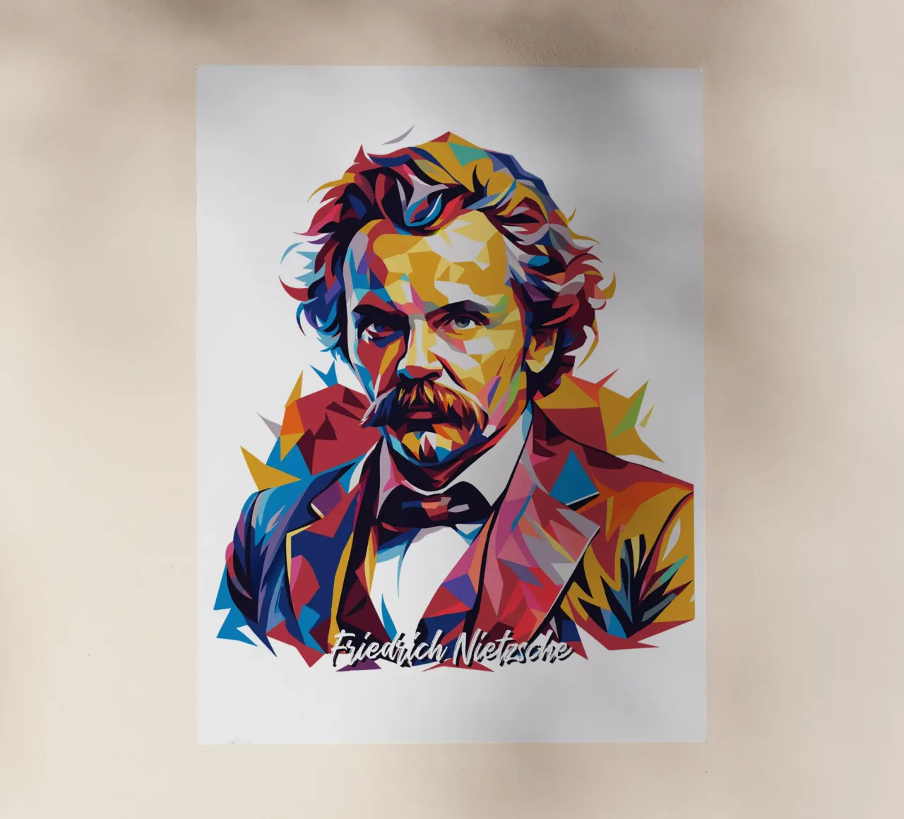 Friedrich Nietzsche WPAP Pop Art pellicola backlit da vectorartnesia