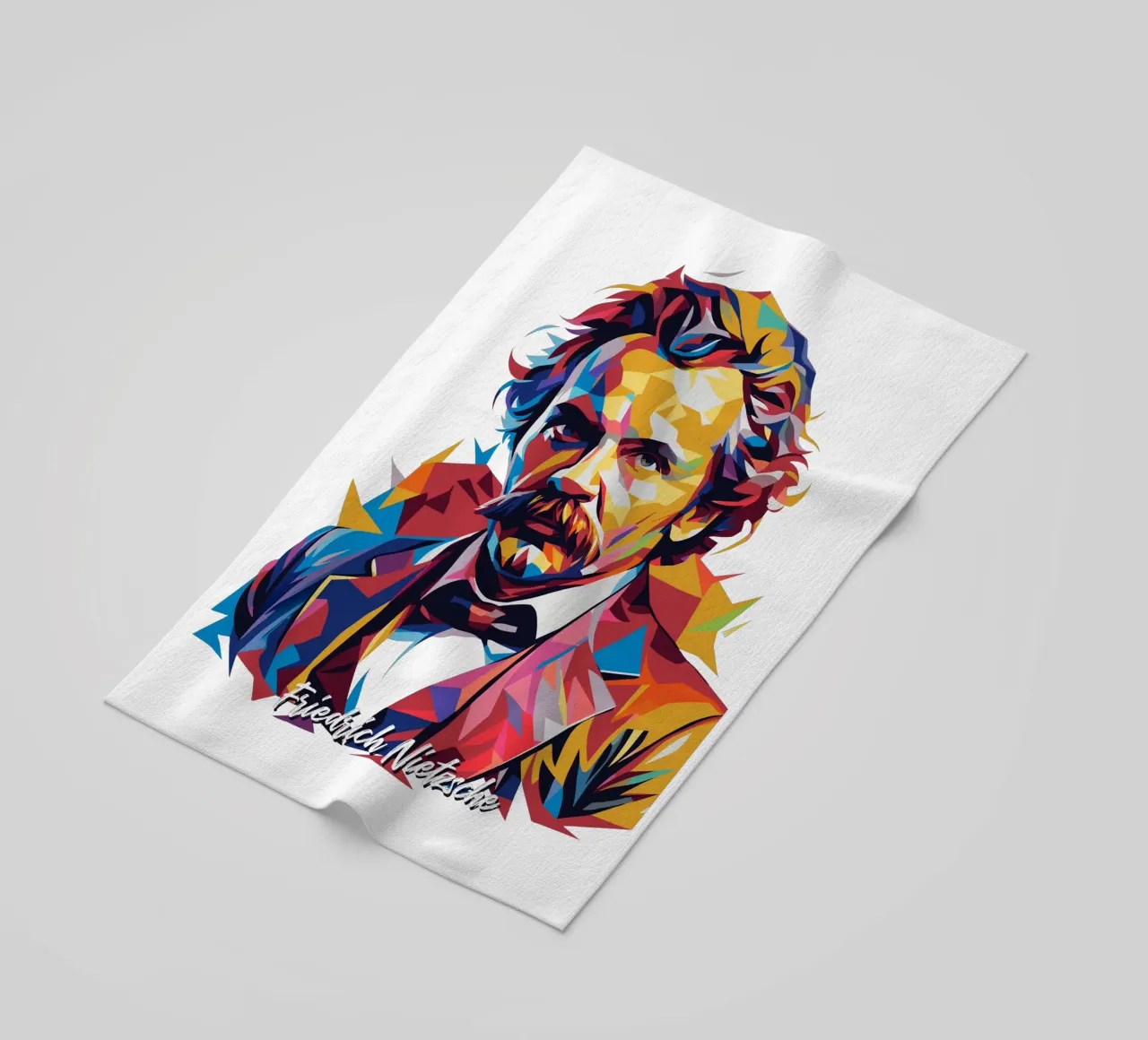 Friedrich Nietzsche WPAP Pop Art telo mare da vectorartnesia