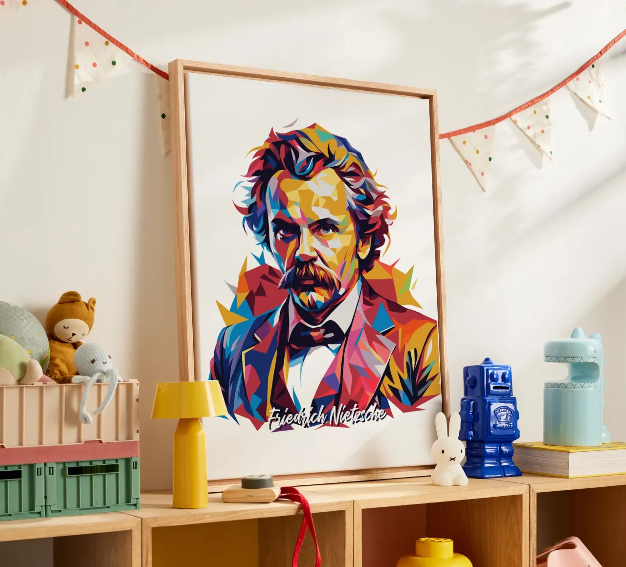Friedrich Nietzsche WPAP Pop Art canvas by vectorartnesia