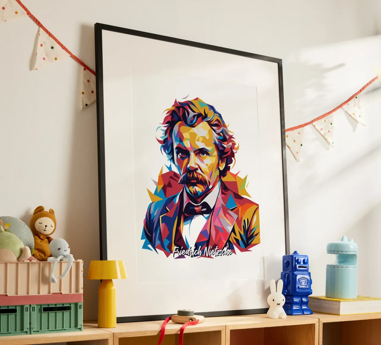 Friedrich Nietzsche WPAP Pop Art carta hahnemühle da vectorartnesia