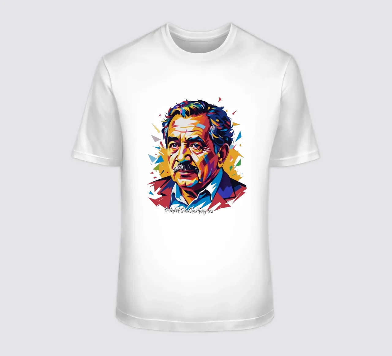 Gabriel García Márquez in WPAP Pop Art t-shirt da vectorartnesia