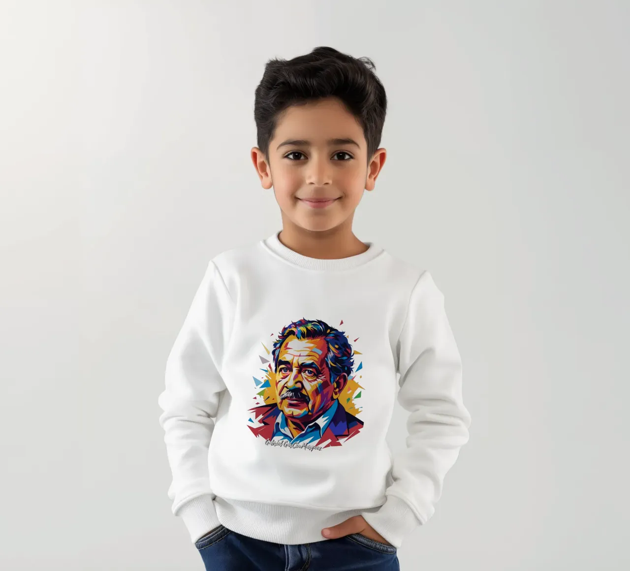Gabriel García Márquez in WPAP Pop Art felpa bambino da vectorartnesia